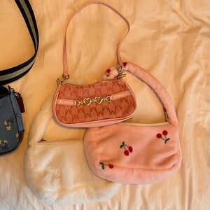 3-Set of Pink/ White Fem Mini Bags